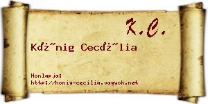 Kőnig Cecília névjegykártya